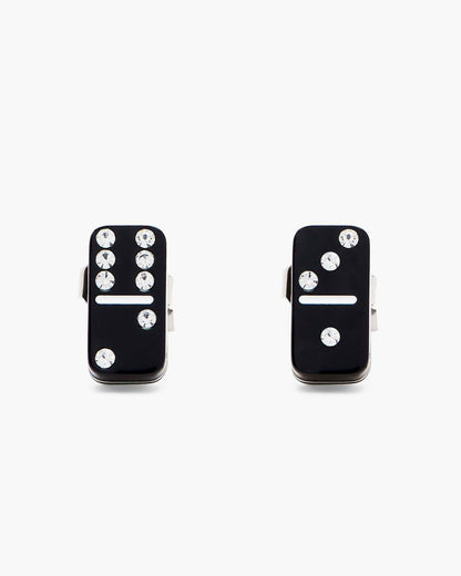 Marc Jacobs The Domino Stud Earrings Silver/Black