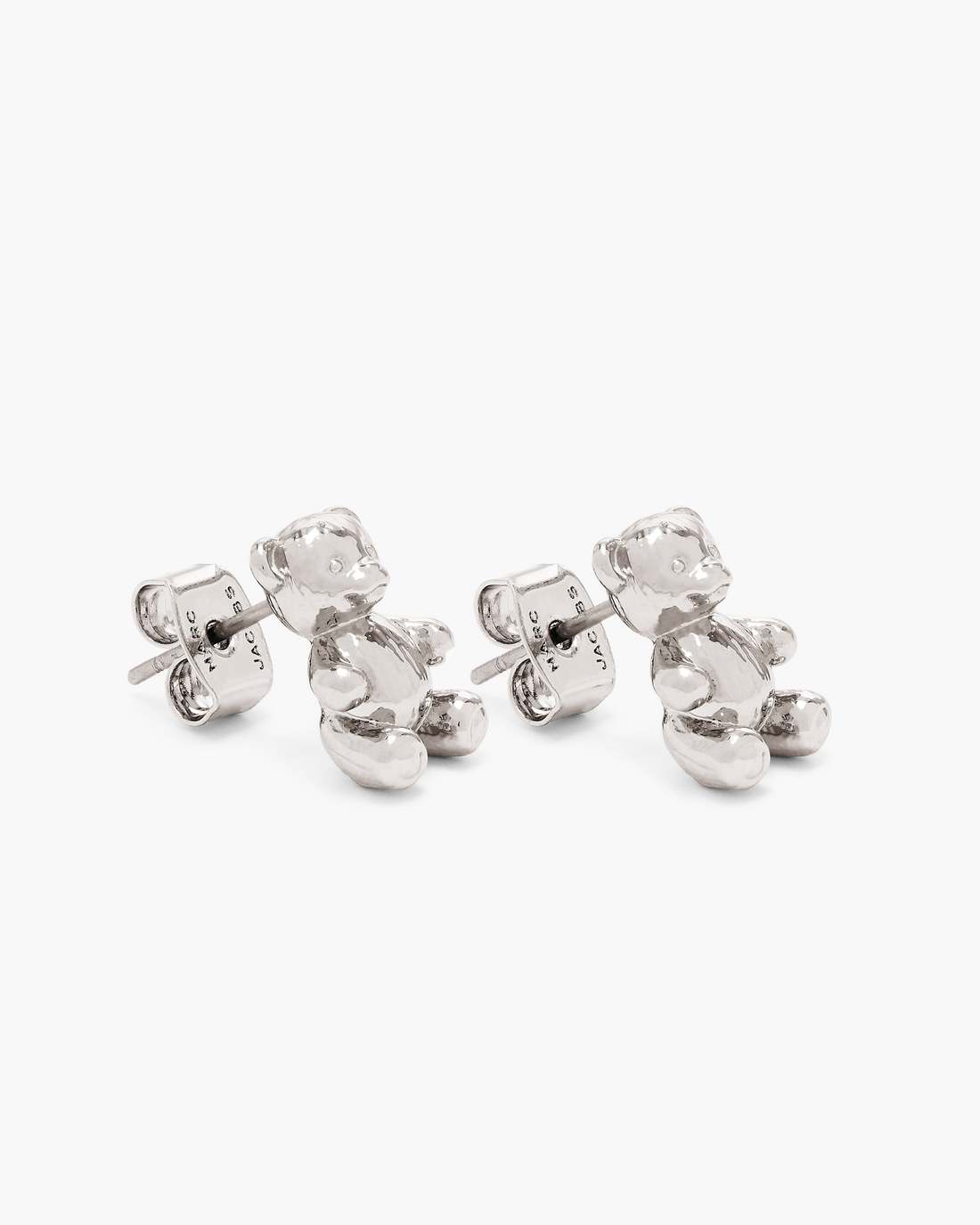 Marc Jacobs The Teddy Bear Stud Earrings Light Antique Silver