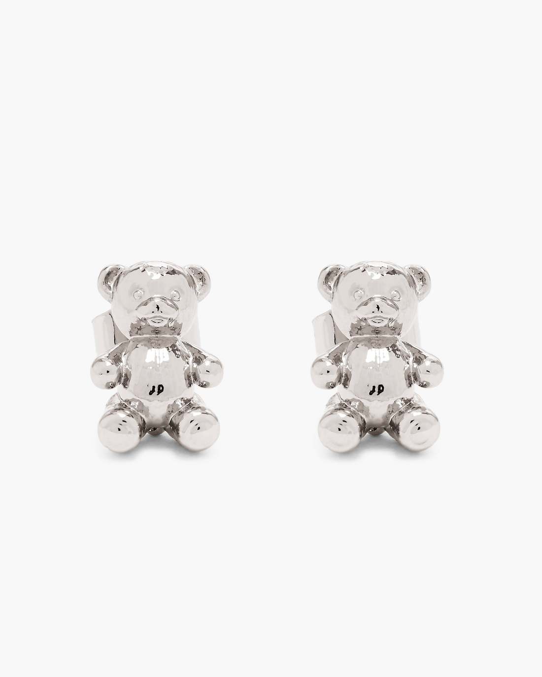 Marc Jacobs The Teddy Bear Stud Earrings Light Antique Silver