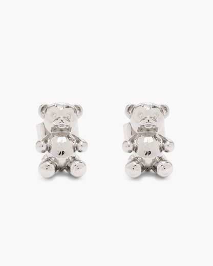Marc Jacobs The Teddy Bear Stud Earrings Light Antique Silver