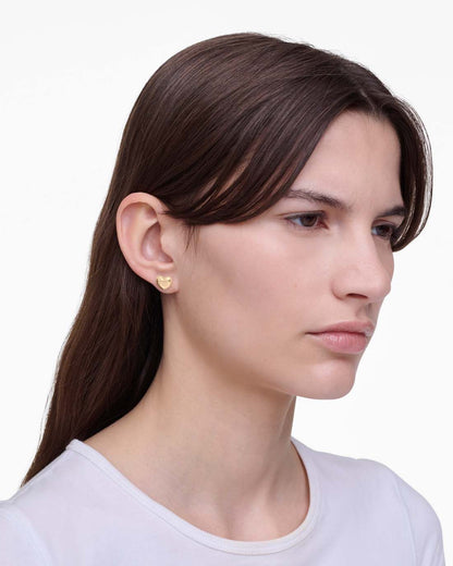Marc Jacobs The Heart Balloon Stud Earrings Light Antique Gold