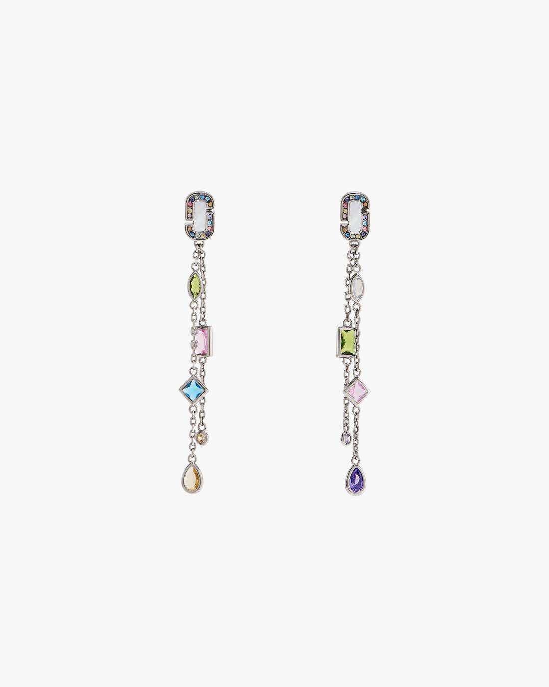Marc Jacobs The J Marc Luxe Gem Linear Earrings Silver/Multi