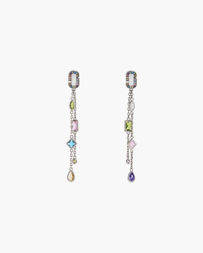 Marc Jacobs The J Marc Luxe Gem Linear Earrings Silver/Multi