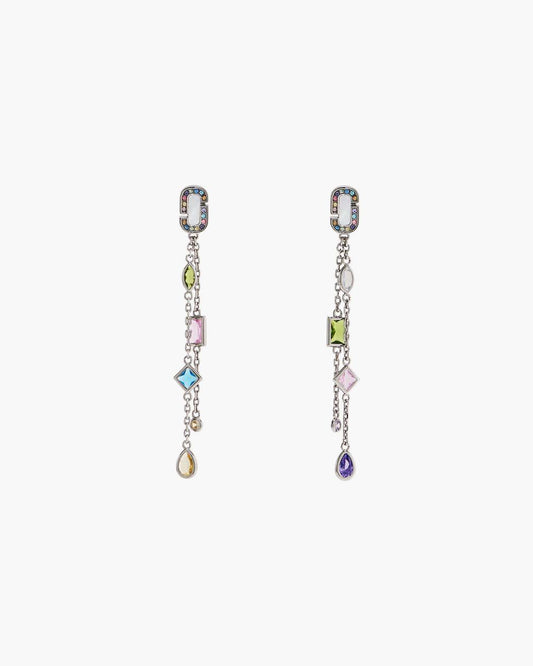 Marc Jacobs The J Marc Luxe Gem Linear Earrings Silver/Multi