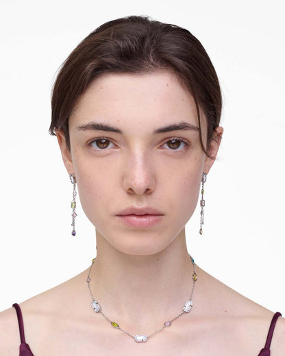 Marc Jacobs The J Marc Luxe Gem Linear Earrings Silver/Multi