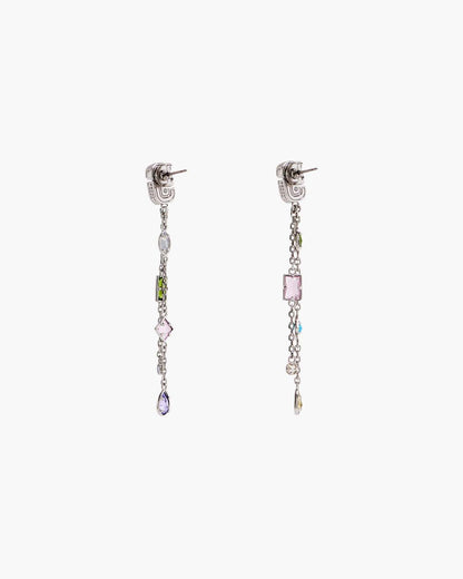 Marc Jacobs The J Marc Luxe Gem Linear Earrings Silver/Multi