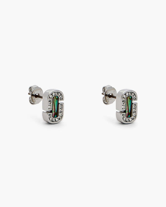 Marc Jacobs The J Marc Luxe Abalone Earrings Silver/Crystal
