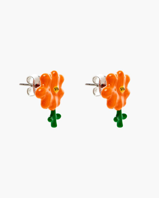 Marc Jacobs David Shrigley X Marc Jacobs Joy Flower Stud Earrings Silver/Orange
