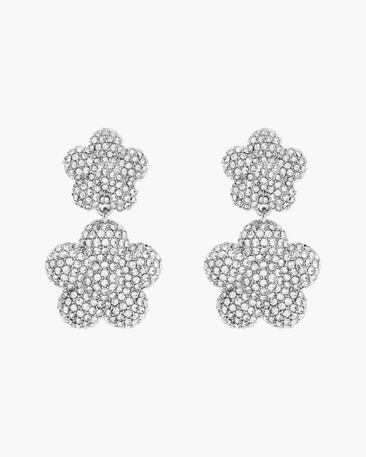 Marc Jacobs The Daisy Balloon Drop Earrings Silver/Crystal