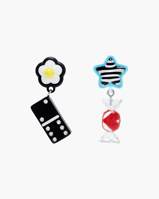 Marc Jacobs The Sticker Charm Earrings Silver Multi