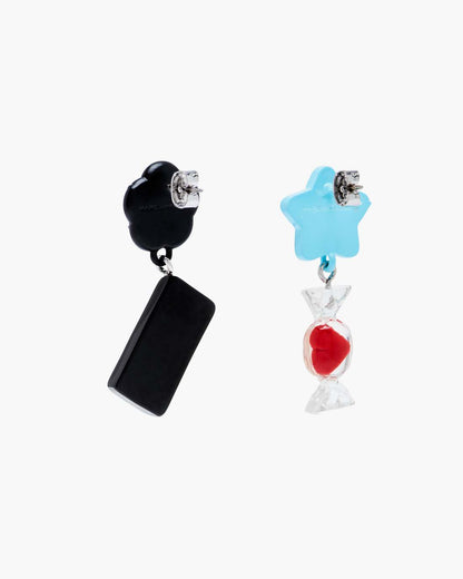Marc Jacobs The Sticker Charm Earrings Silver Multi