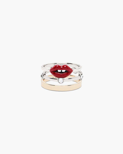 Marc Jacobs The Lips Ring Set Gold/Silver