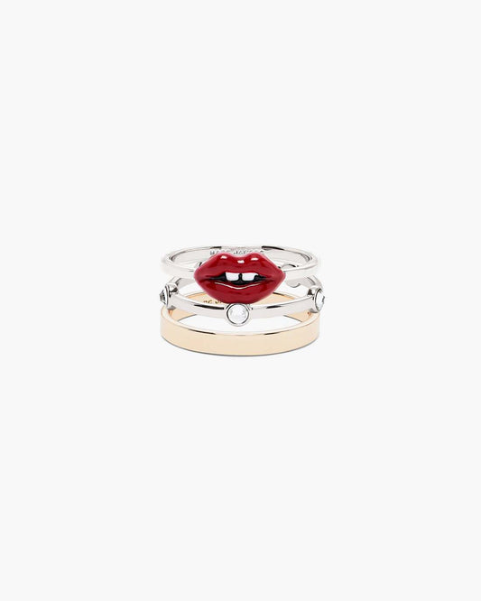 Marc Jacobs The Lips Ring Set Gold/Silver