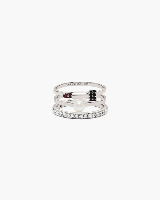 Marc Jacobs The Rouge Ring Set Silver/Multi