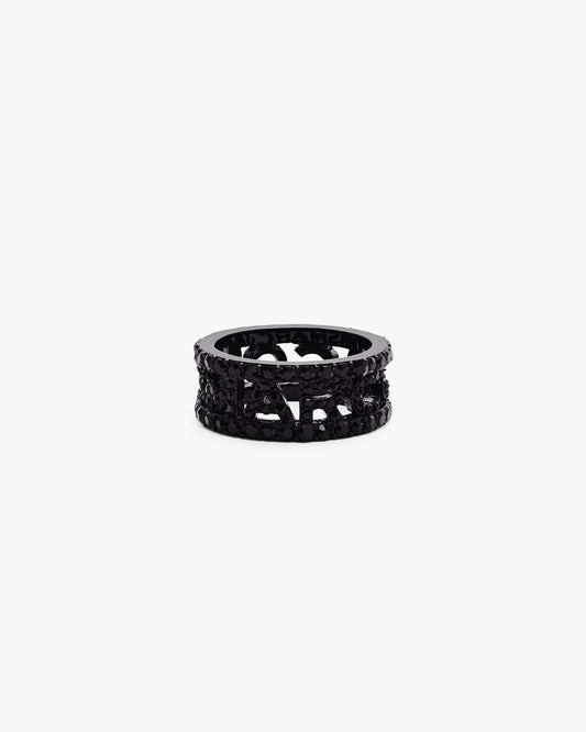 Marc Jacobs The Monogram Pave Ring Black/Black Crystal