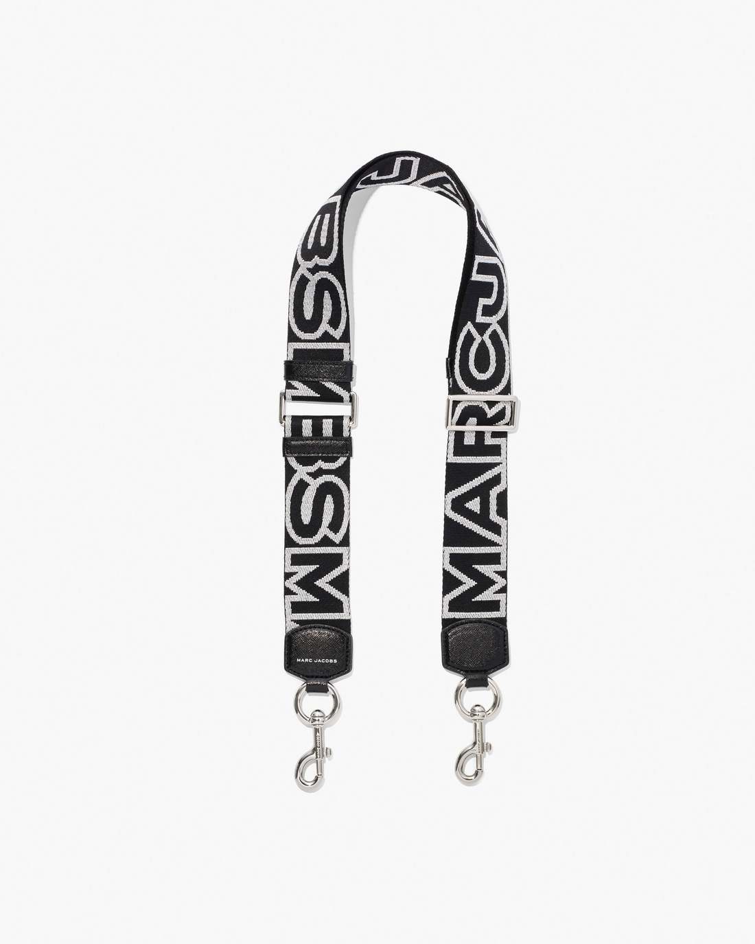 Marc Jacobs The Outline Logo Webbing Strap Black/Silver