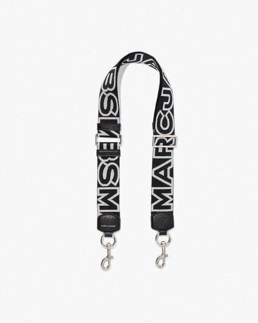 Marc Jacobs The Outline Logo Webbing Strap Black/Silver