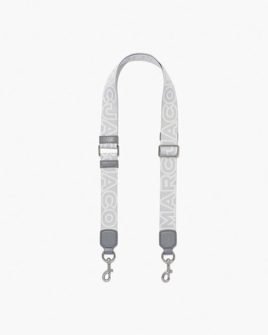 Marc Jacobs The Thin Outline Logo Webbing Strap Wolf Grey Multi