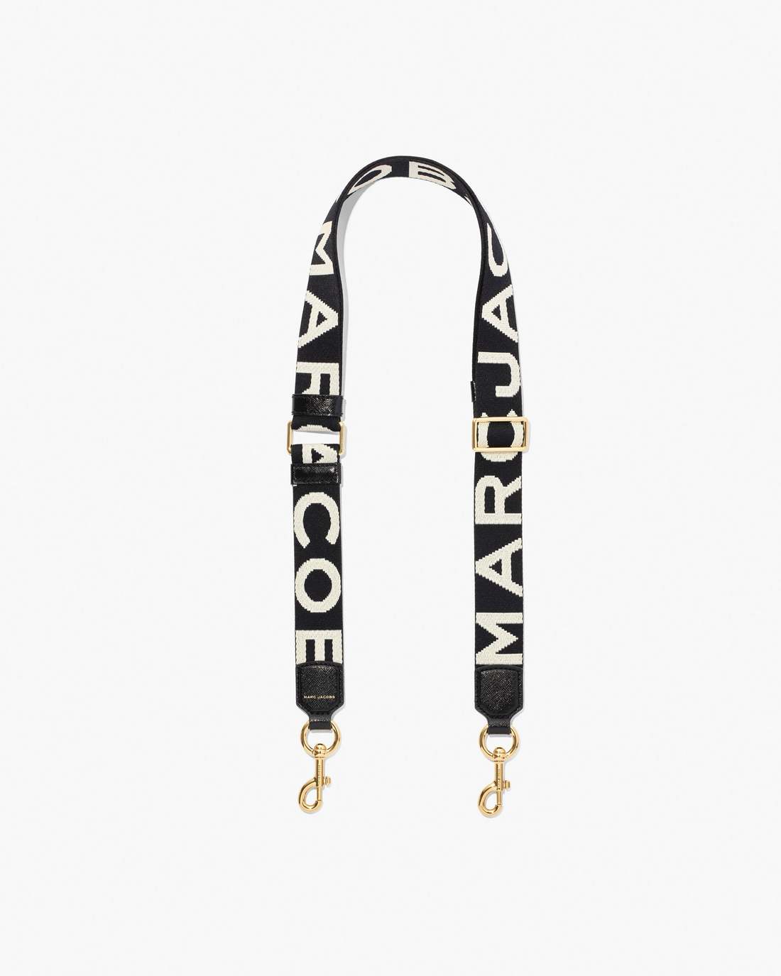 Marc Jacobs The Thin Logo Webbing Strap Black/White