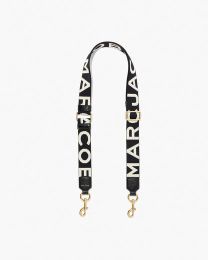 Marc Jacobs The Thin Logo Webbing Strap Black/White