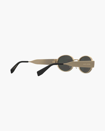 Marc Jacobs The Classic Logo Round Sunglasses Black/Gold