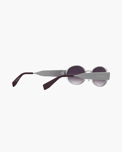 Marc Jacobs The Classic Logo Round Sunglasses Silver