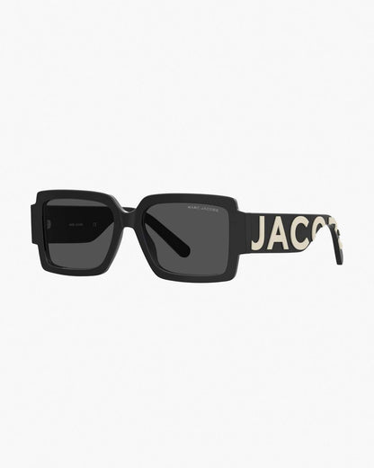 Marc Jacobs The Bold Logo Square Sunglasses Black/White