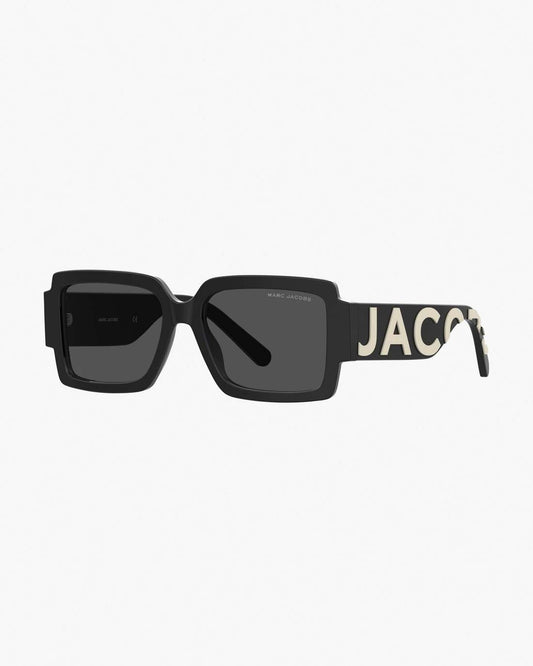 Marc Jacobs The Bold Logo Square Sunglasses Black/White