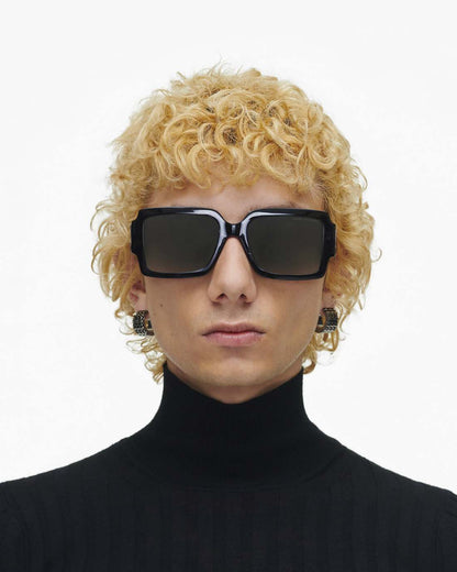 Marc Jacobs The Bold Logo Square Sunglasses Black/White