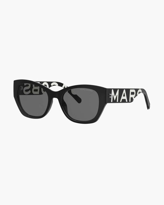 Marc Jacobs The Bold Logo Square Cat Eye Sunglasses Black/White