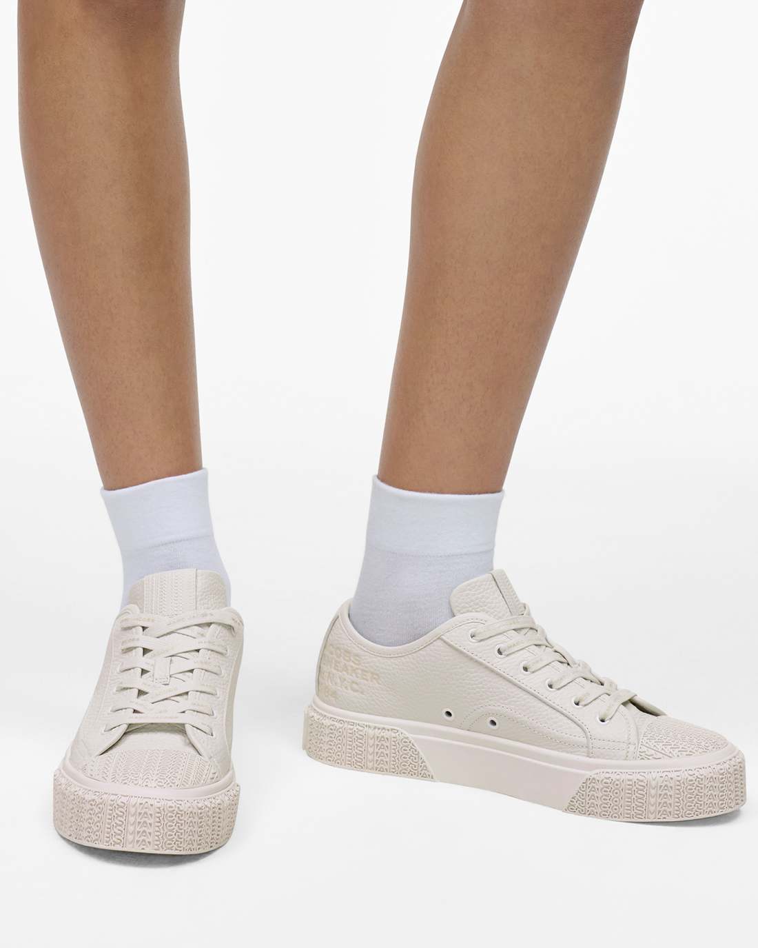 Marc Jacobs The Leather Sneaker Cotton White