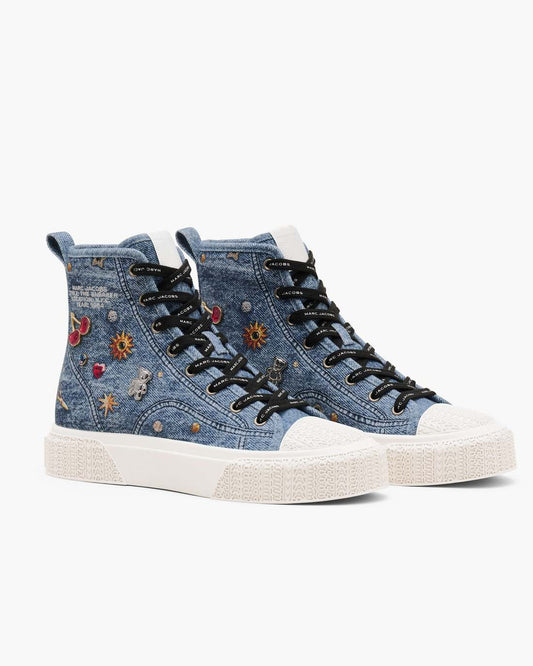 Marc Jacobs The Trinket Charm High Top Sneaker Medium Wash Multi