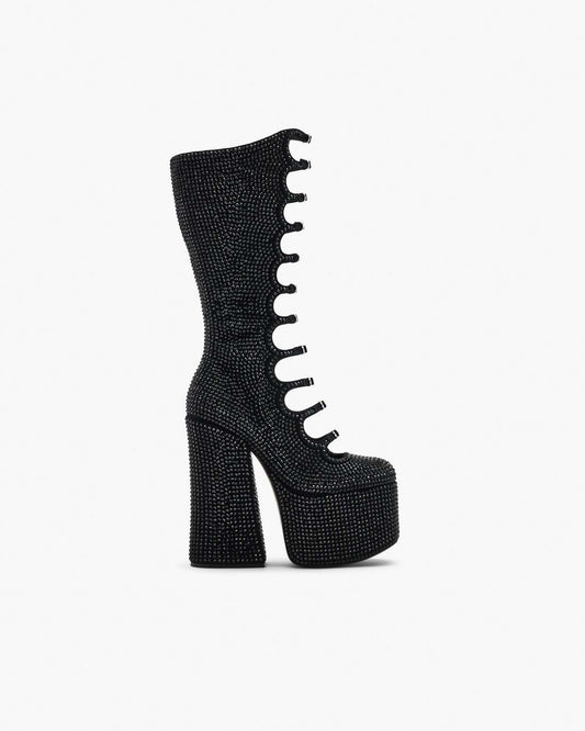 Marc Jacobs The Rhinestone Kiki Knee-High Boot Black/Black