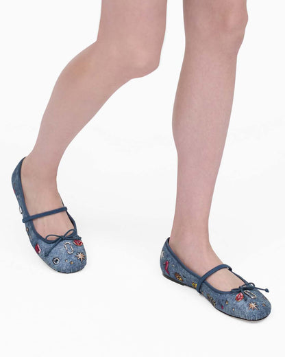 Marc Jacobs The Trinket Charm Sabrina Ballerina Medium Wash Multi