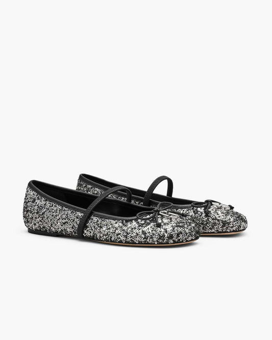 Marc Jacobs The Sequin Sabrina Ballerina Silver