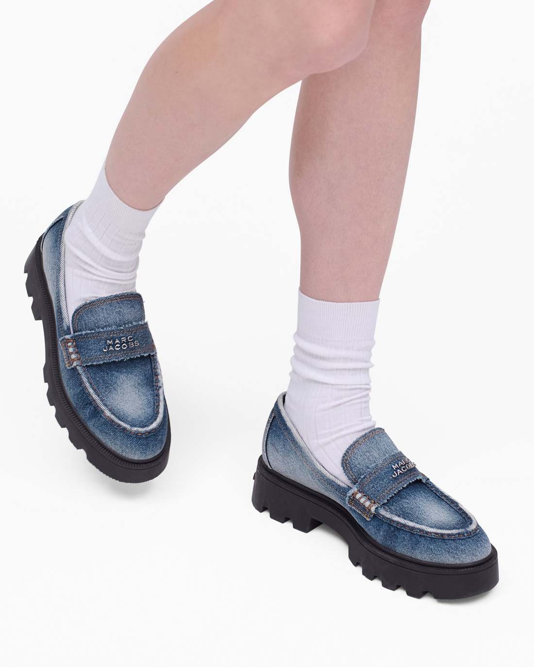 Marc Jacobs The Faded Denim Frankie Loafer Faded Vintage Indigo