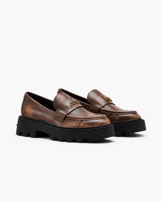 Marc Jacobs The Distressed Leather Frankie Loafer Ebony