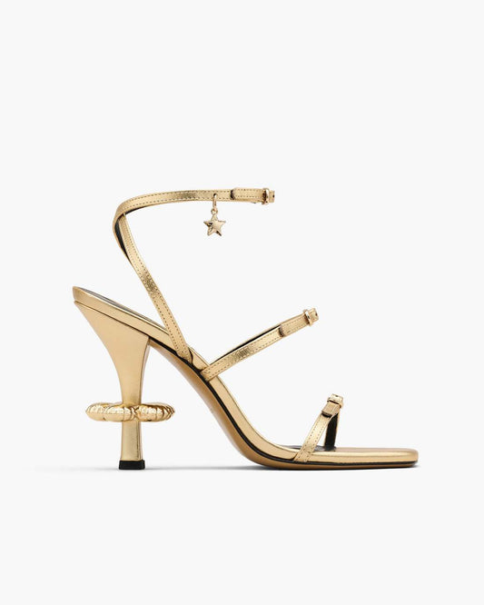 Marc Jacobs The Metallic Leather Daisy Heel Gold