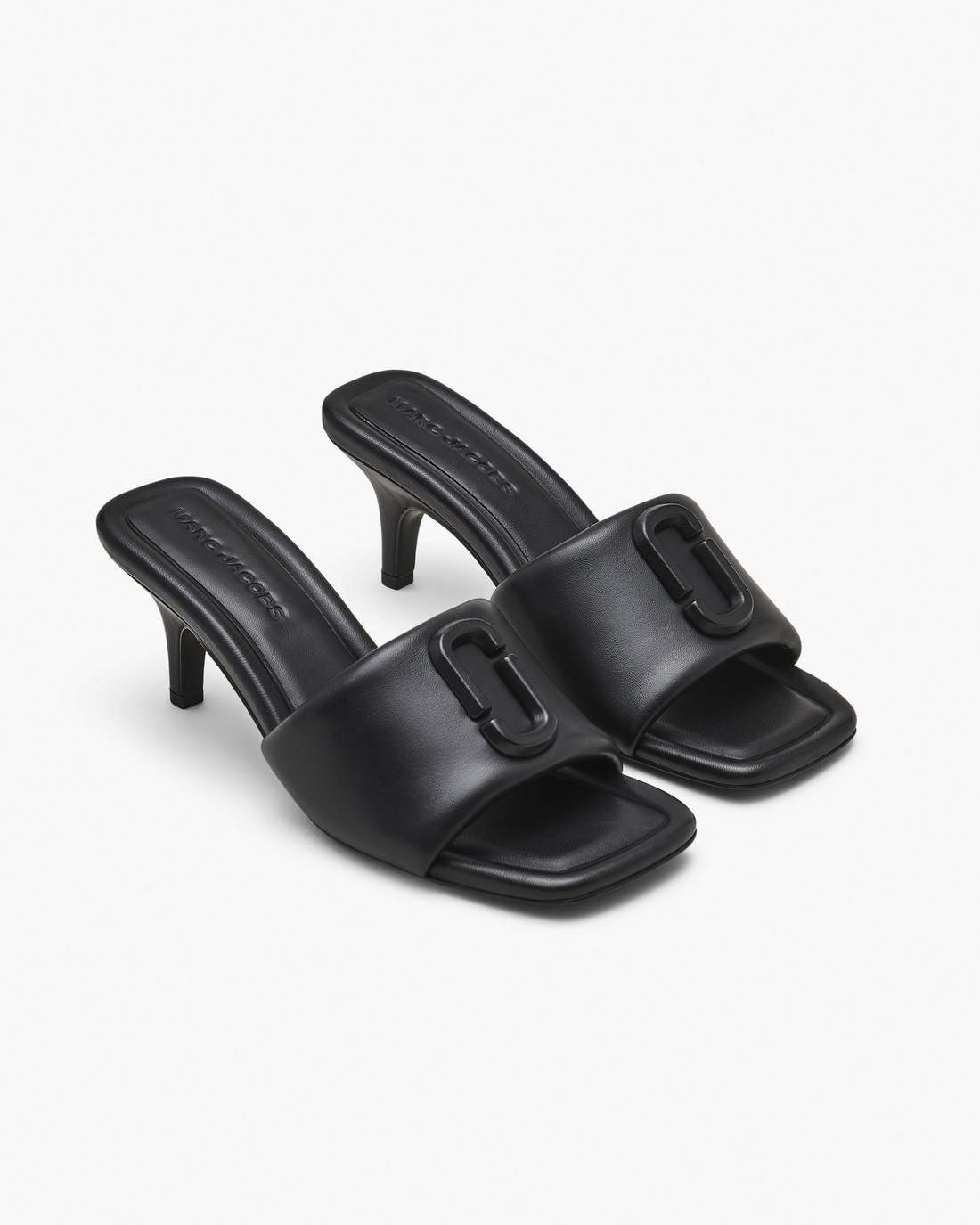 Marc Jacobs The Leather J Marc Heeled Sandal Black