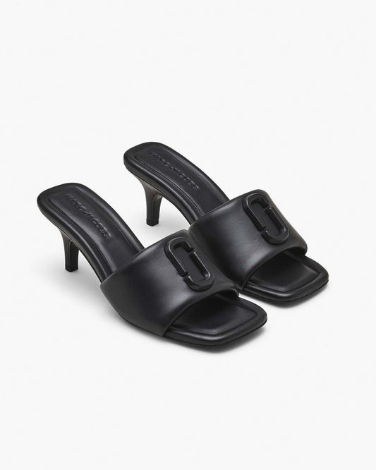 Marc Jacobs The Leather J Marc Heeled Sandal Black