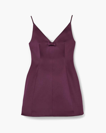Marc Jacobs Satin Bow Dress Dark Plum