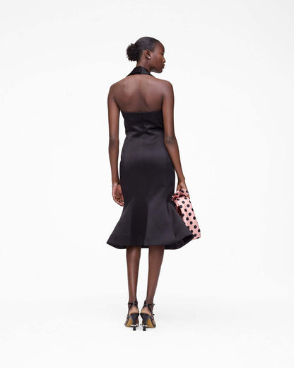 Marc Jacobs Sculpted Satin Halter Dress Black