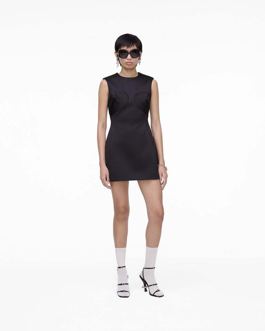 Marc Jacobs Seamed Up Satin Dress Black
