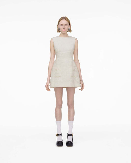 Marc Jacobs Sculptural Tweed Dress Ivory