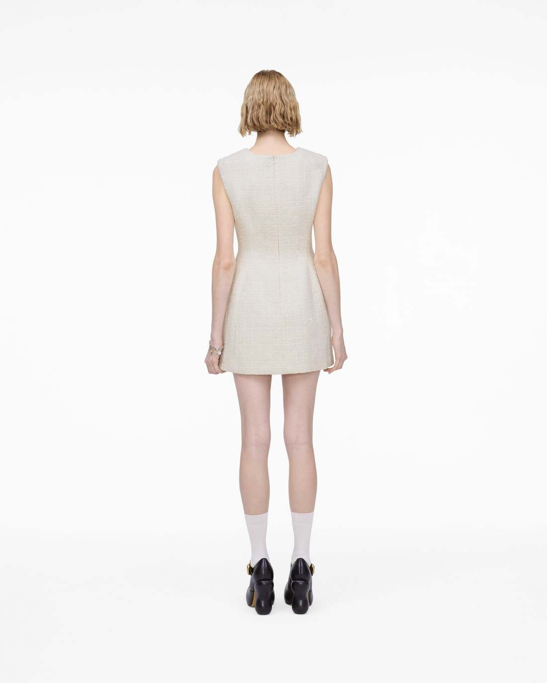 Marc Jacobs Sculptural Tweed Dress Ivory
