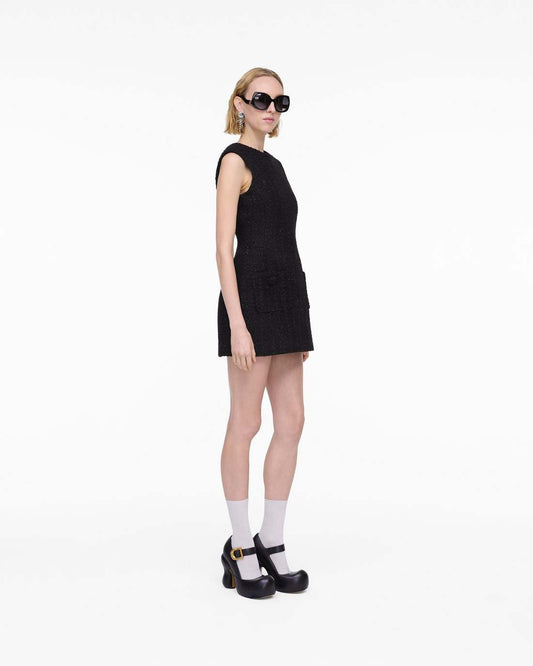 Marc Jacobs Sculptural Tweed Dress Black