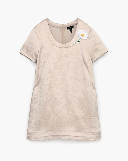 Marc Jacobs Crushed Satin Dress Champagne