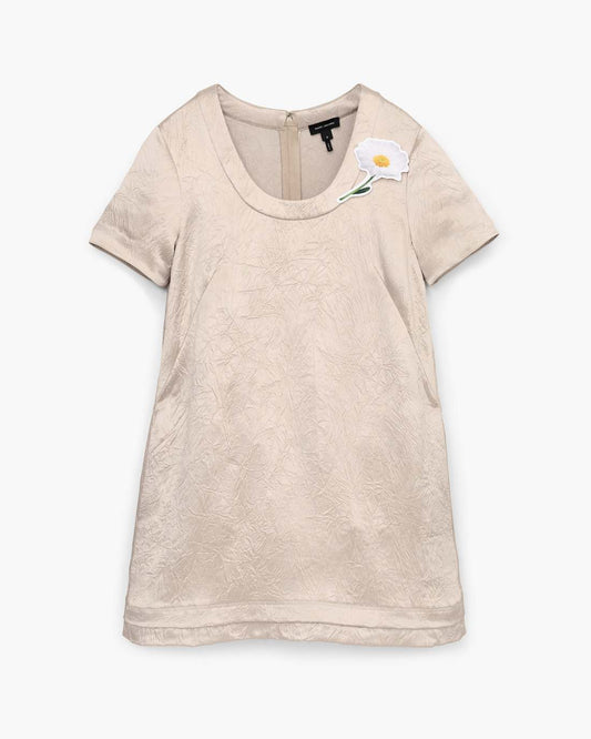 Marc Jacobs Crushed Satin Dress Champagne