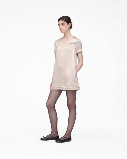 Marc Jacobs Crushed Satin Dress Champagne