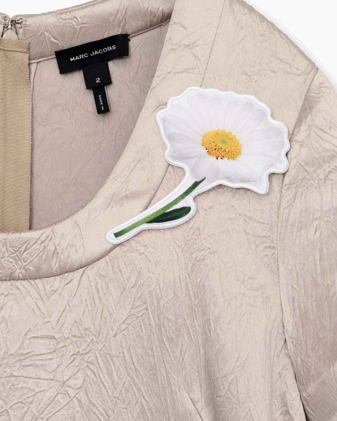 Marc Jacobs Crushed Satin Dress Champagne